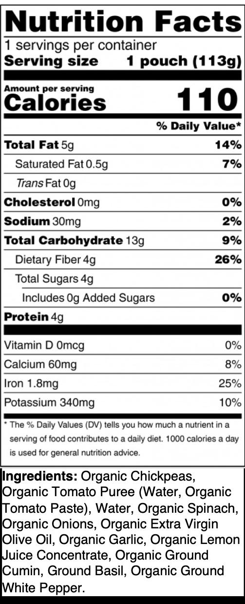 6 Pack of Organic Chickpeas with Greens - Petite Palates