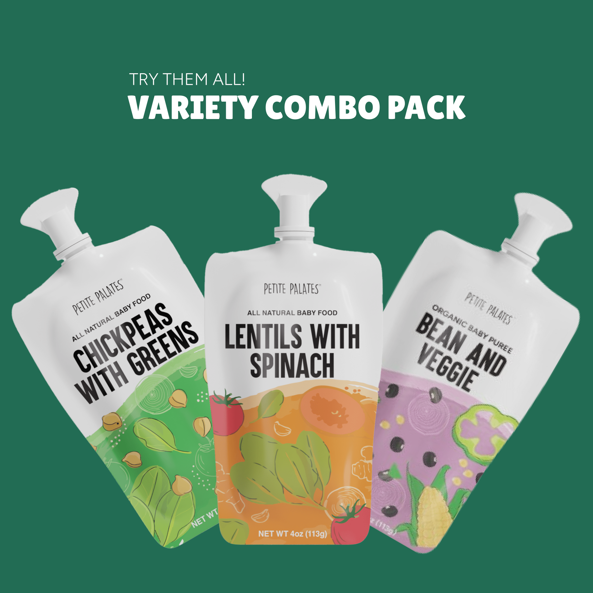 6 Pack Variety: Lentils, Chickpeas, and Black Beans - Petite Palates