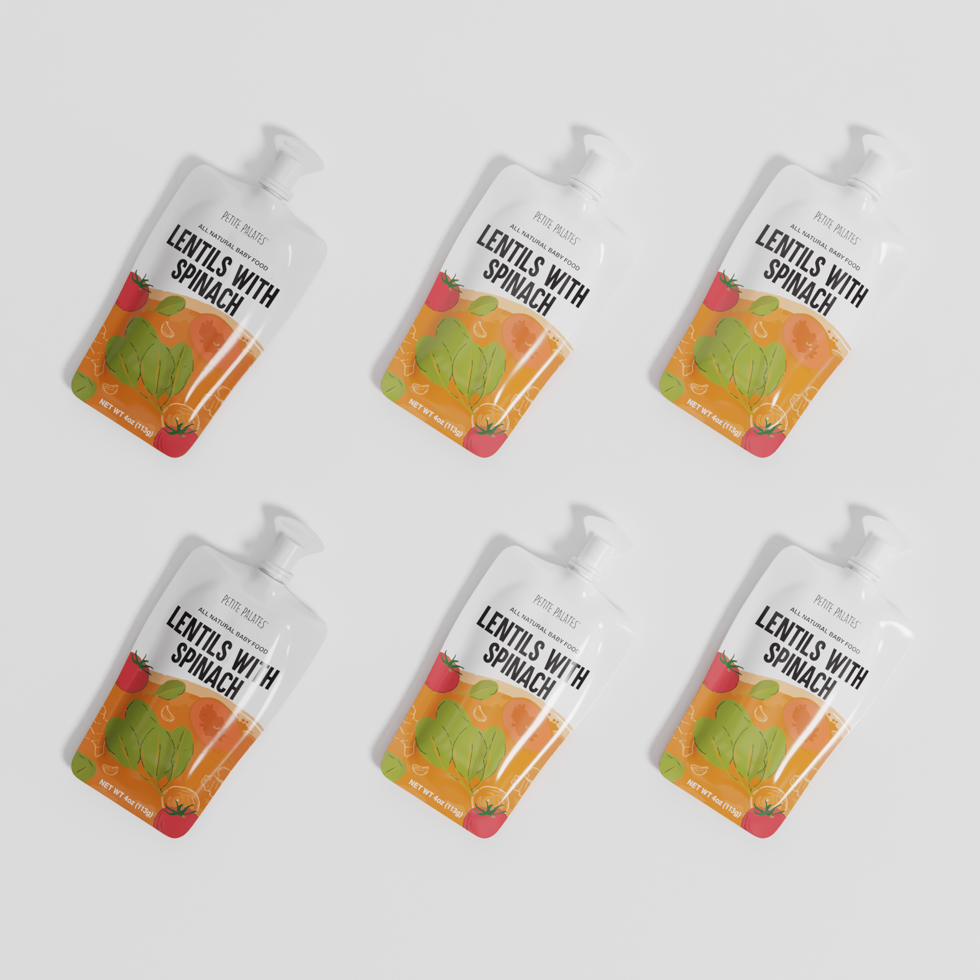 6 Pack of Organic Lentils with Spinach - Petite Palates